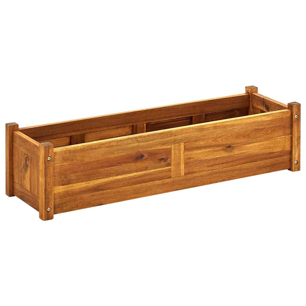 Plate-bande surélevée de jardin en bois d'acacia 100x30x25 cm