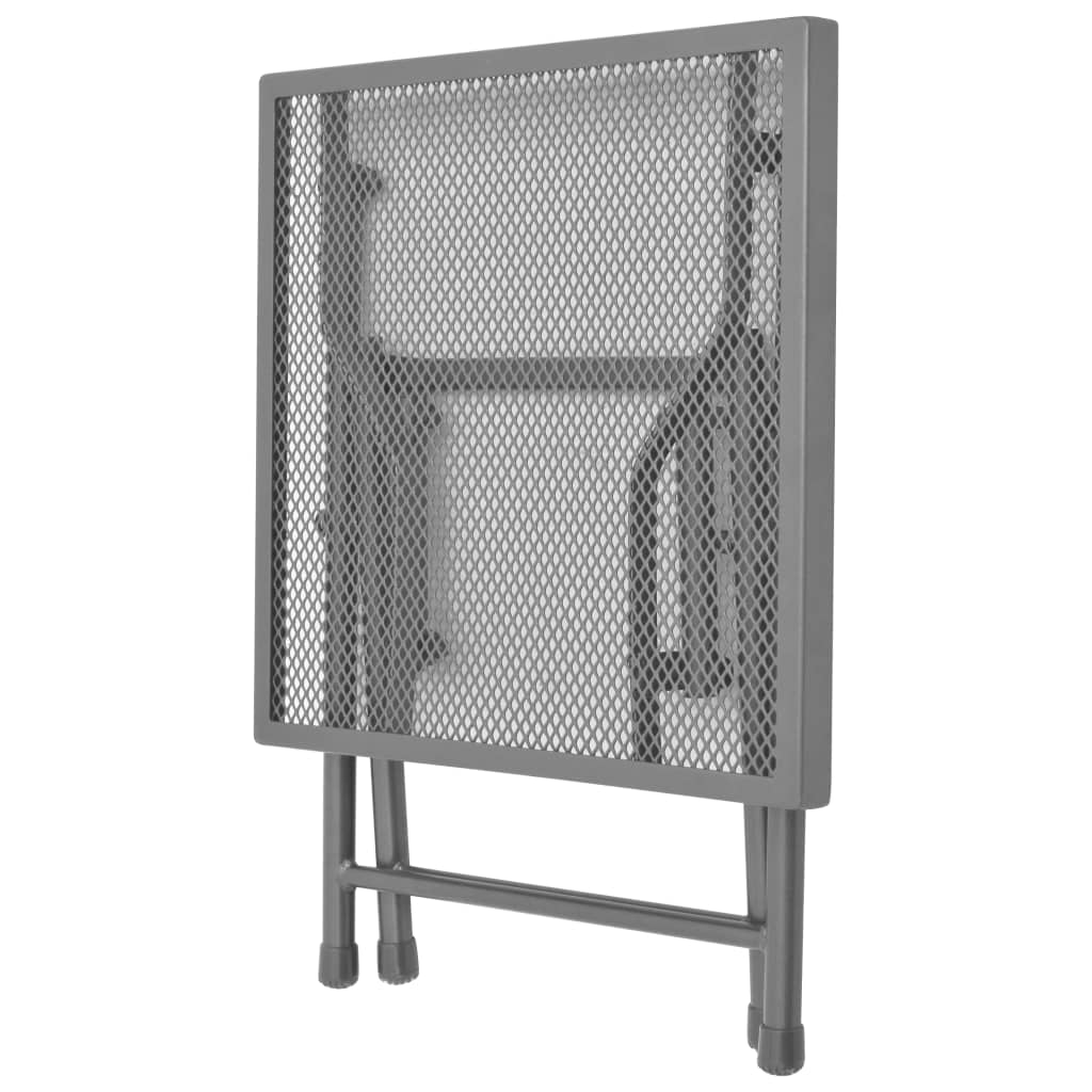 Sun loungers 2 pieces with table steel anthracite