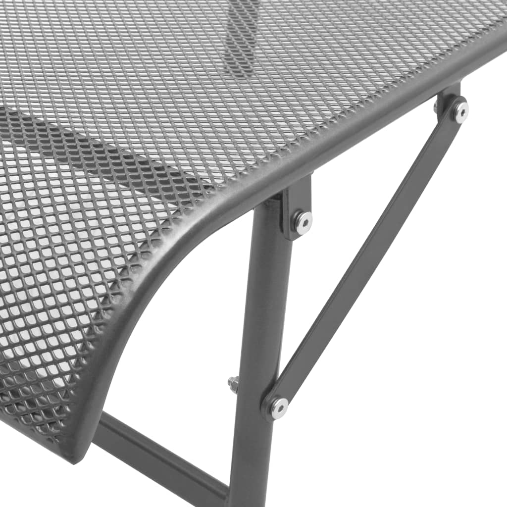Sun loungers 2 pieces with table steel anthracite