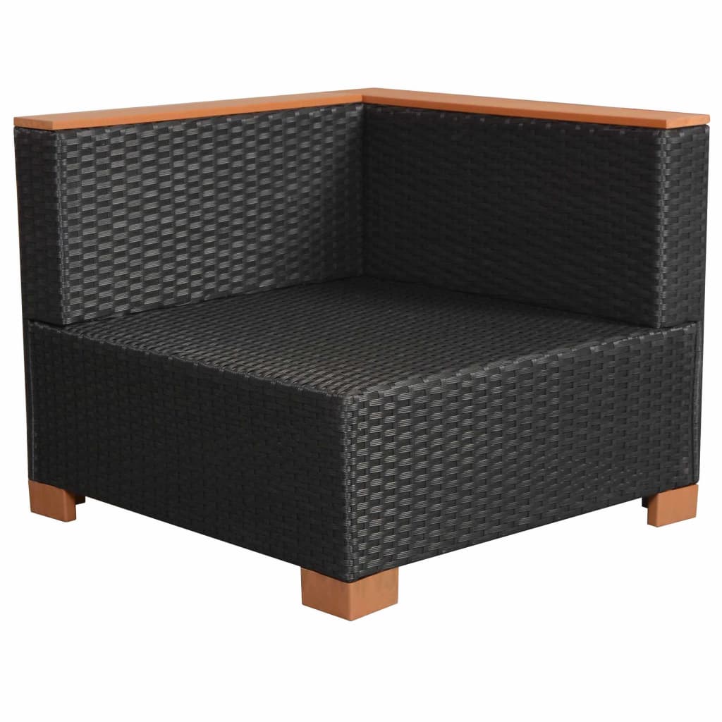 Garden sofa poly rattan black