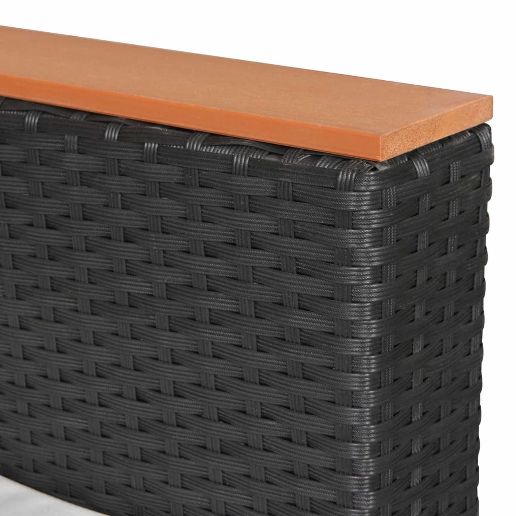 Garden sofa poly rattan black