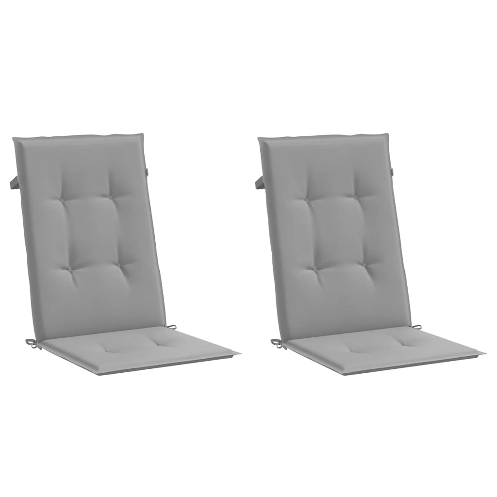 Garden chair cushions for high-back chairs 2 pieces. Gray 120x50x3cm fabric