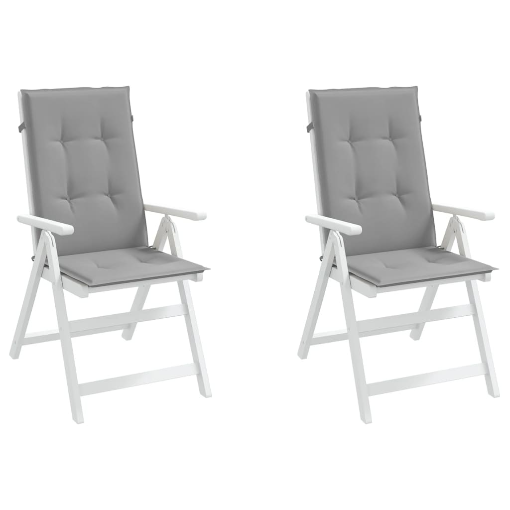 Garden chair cushions for high-back chairs 2 pieces. Gray 120x50x3cm fabric