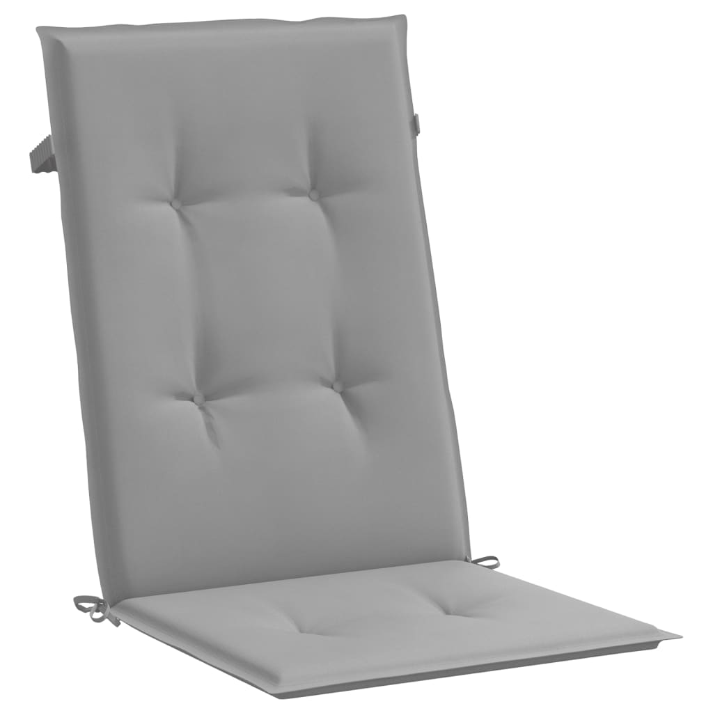 Garden chair cushions for high-back chairs 2 pieces. Gray 120x50x3cm fabric