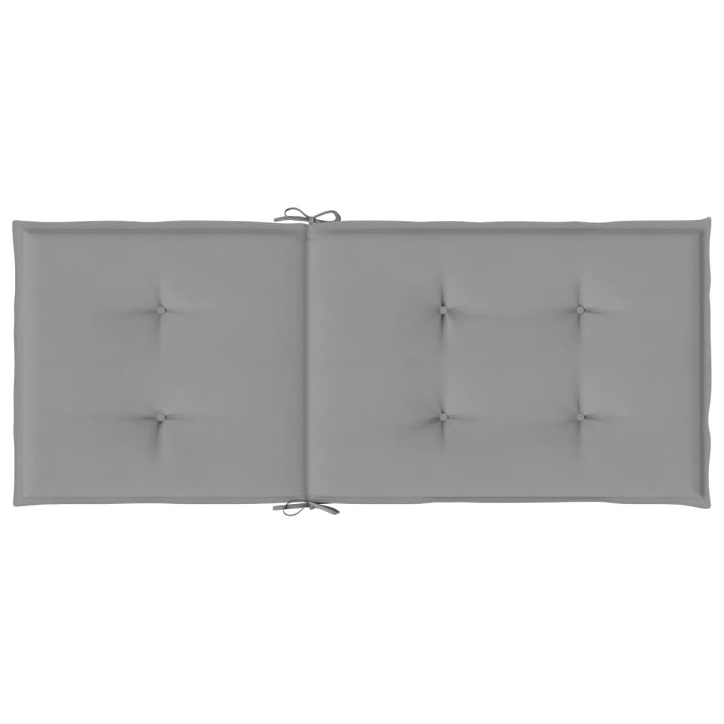 Garden chair cushions for high-back chairs 2 pieces. Gray 120x50x3cm fabric