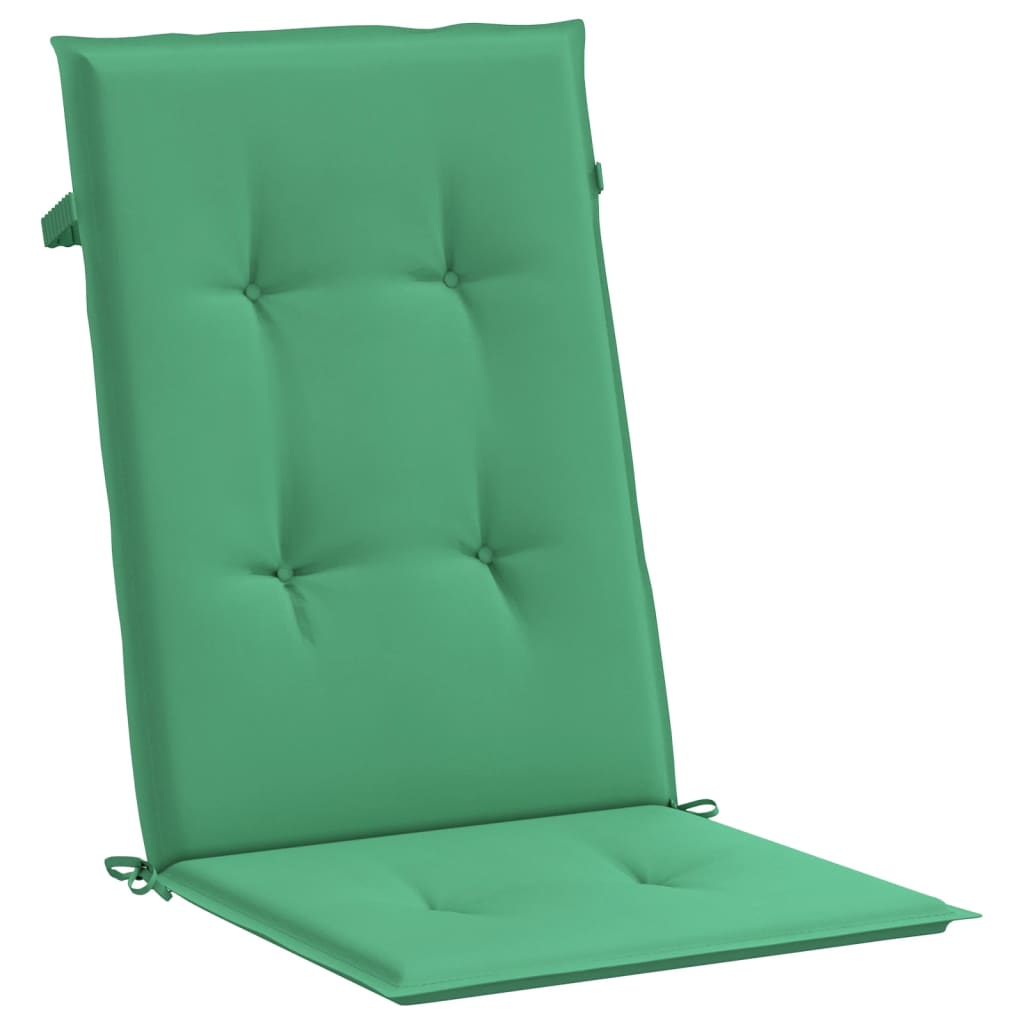 Garden chair cushions for high-back chairs 4 pieces. Green 120x50x3cm fabric