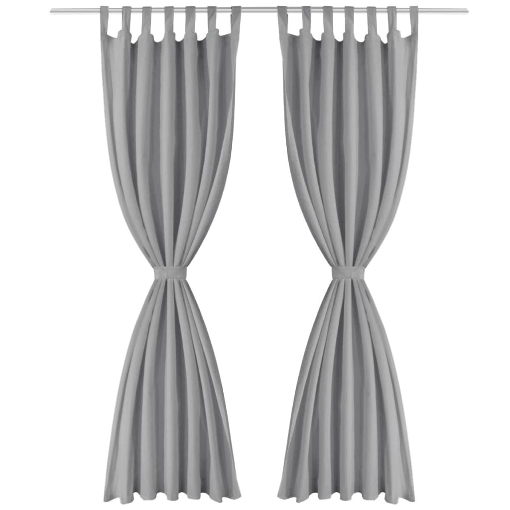 Vorhänge aus Mikro-Satin 2 Stk. mit Schlaufen 140×175 cm Grau