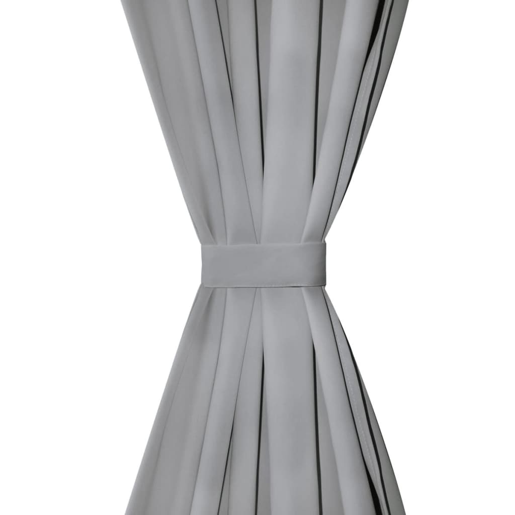 Vorhänge aus Mikro-Satin 2 Stk. mit Schlaufen 140×245 cm Grau