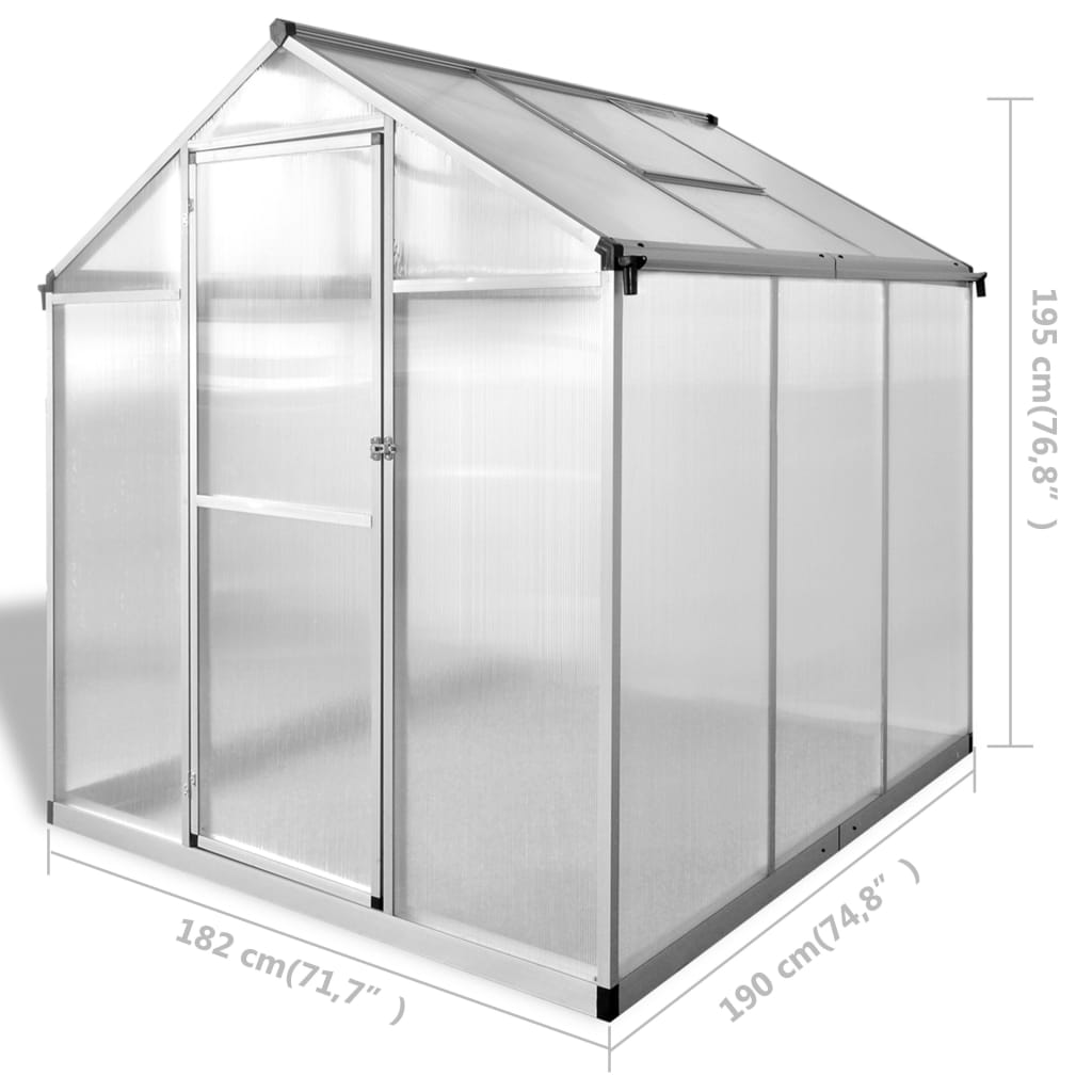 Greenhouse Reinforced Aluminum 3.46 m³