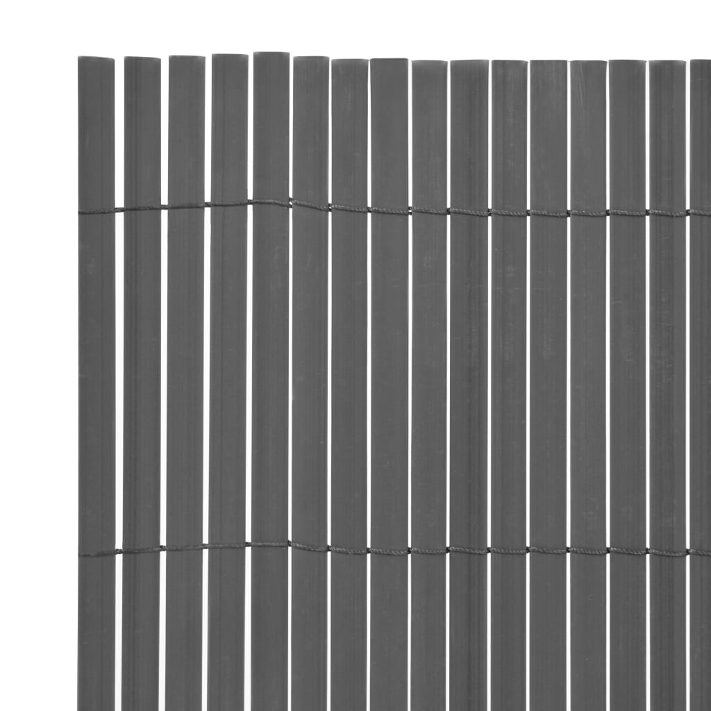 Garden fence double-sided PVC 90 x 300 cm gray