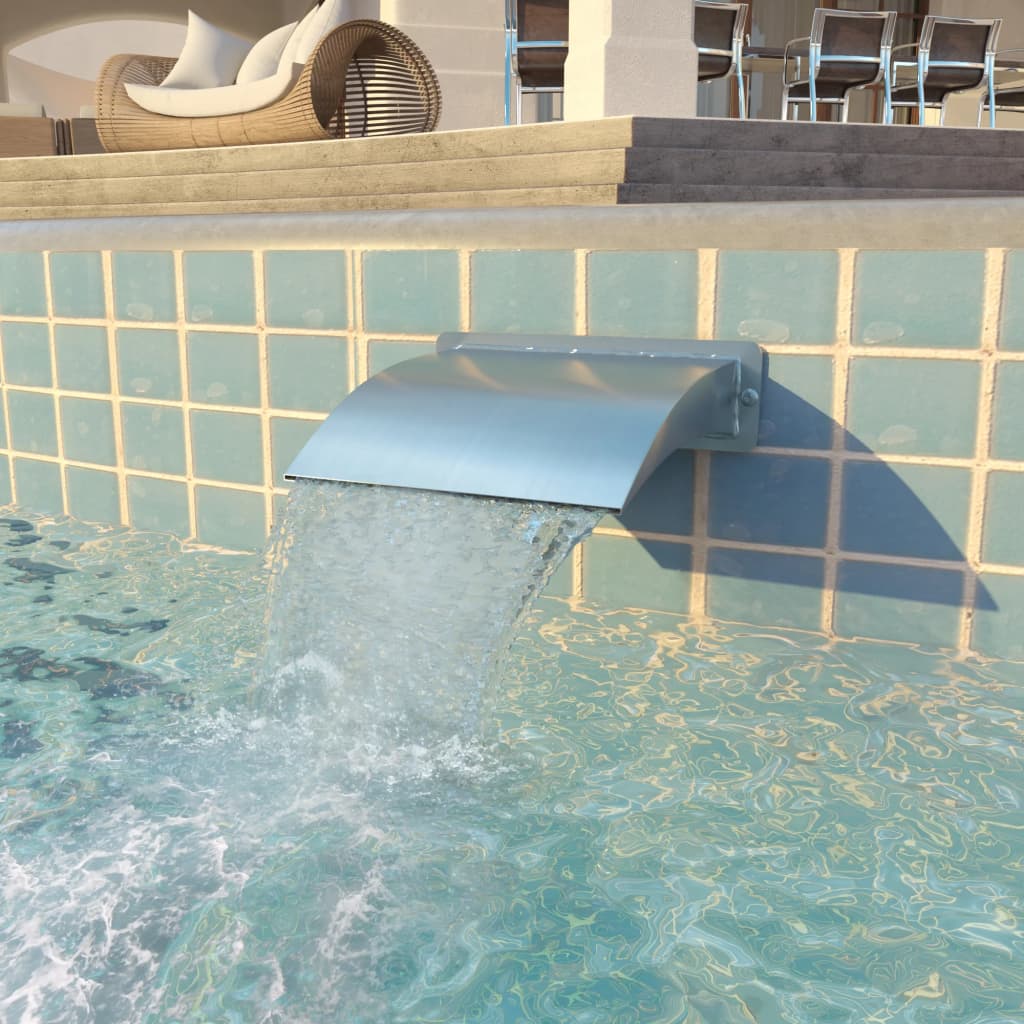 Cascade de piscine en acier inoxydable 30x9x26 cm argent
