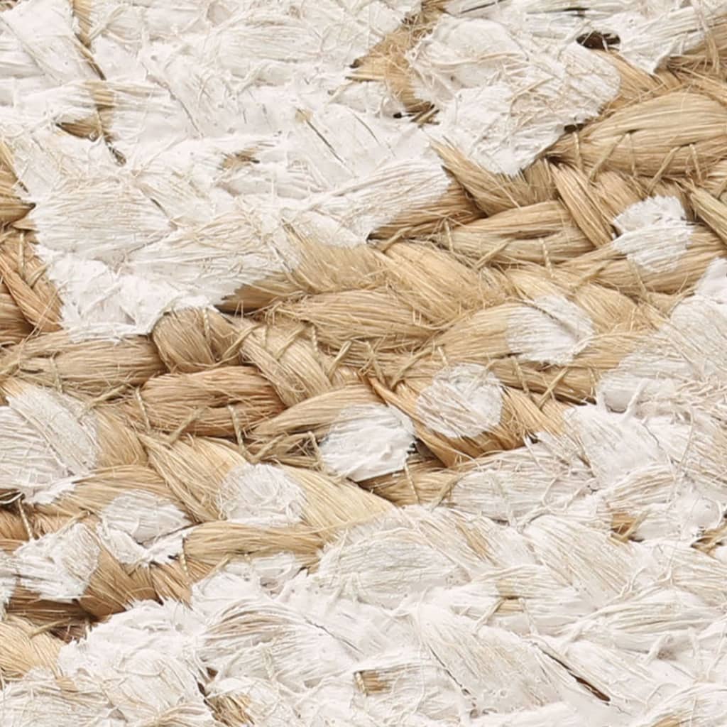 Teppich Jute Geflochten Bedruckt 90 cm Rund