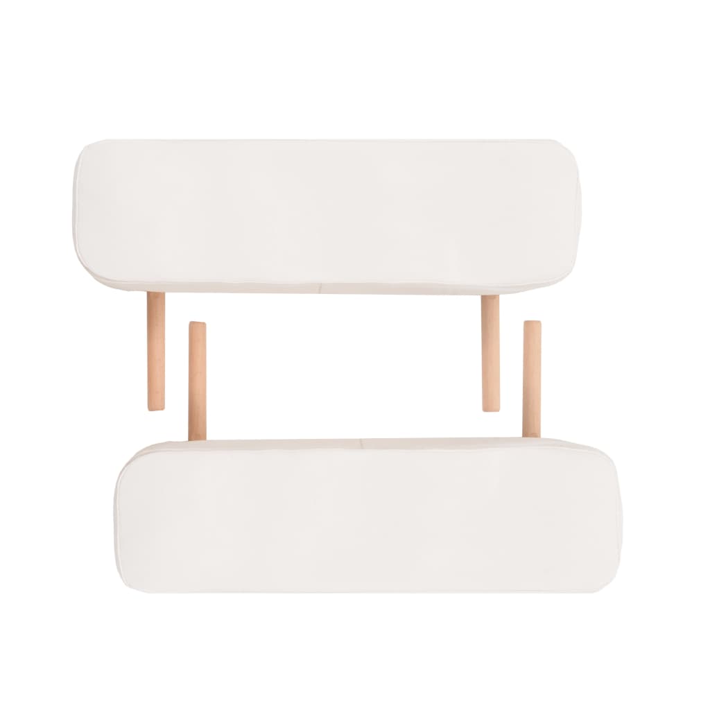 Massage table 2-zone with stool foldable 10 cm seat white