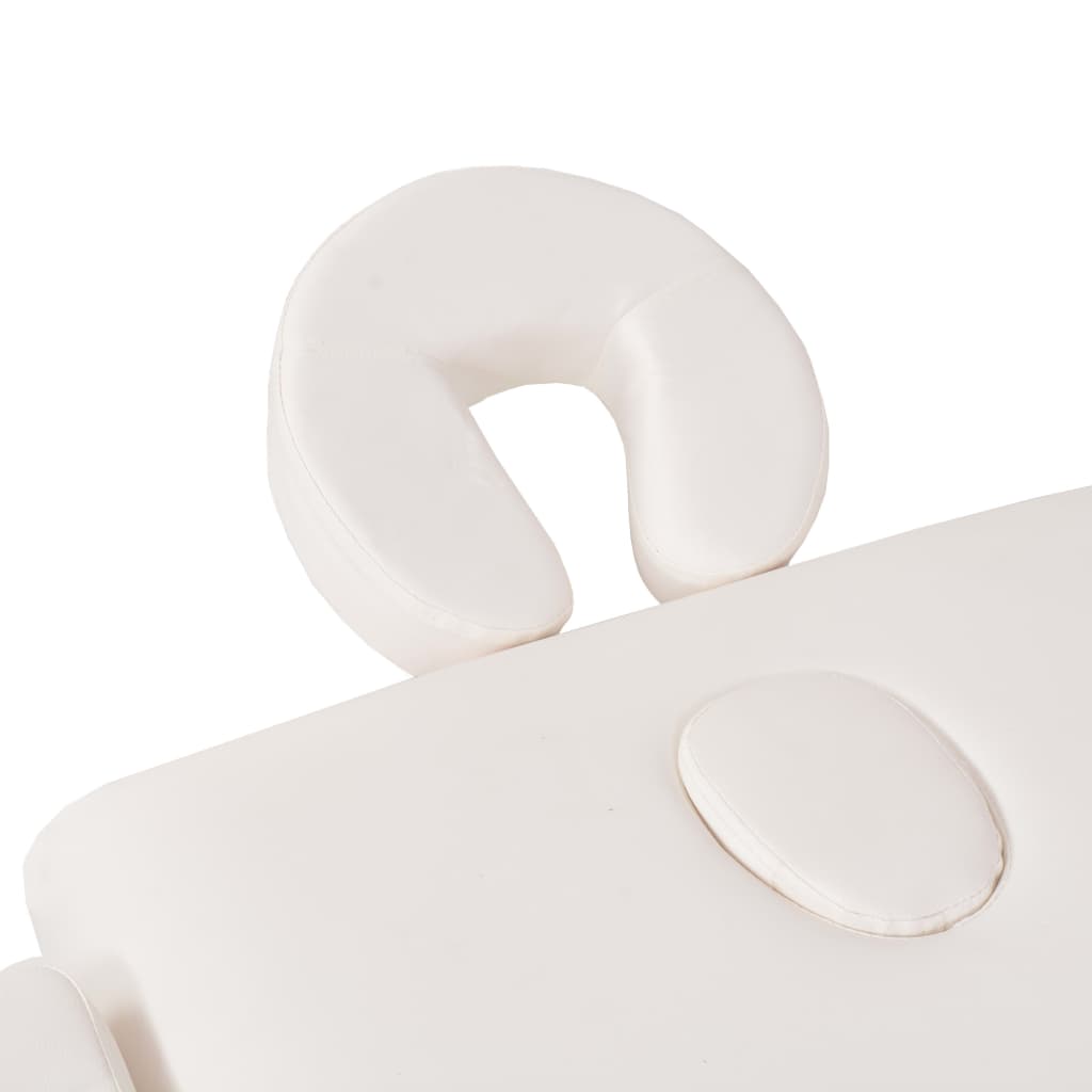 Massage table 2-zone with stool foldable 10 cm seat white