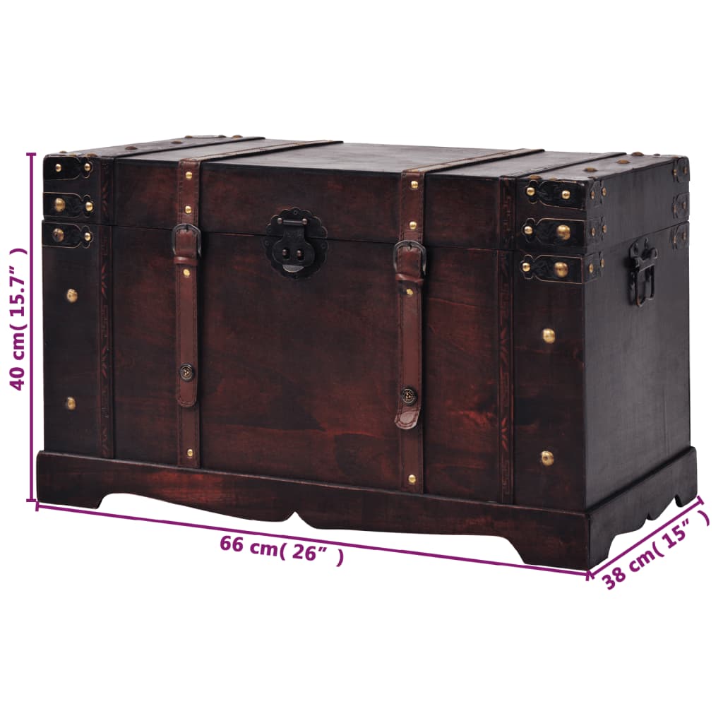 Vintage treasure chest wood 66 x 38 x 40 cm
