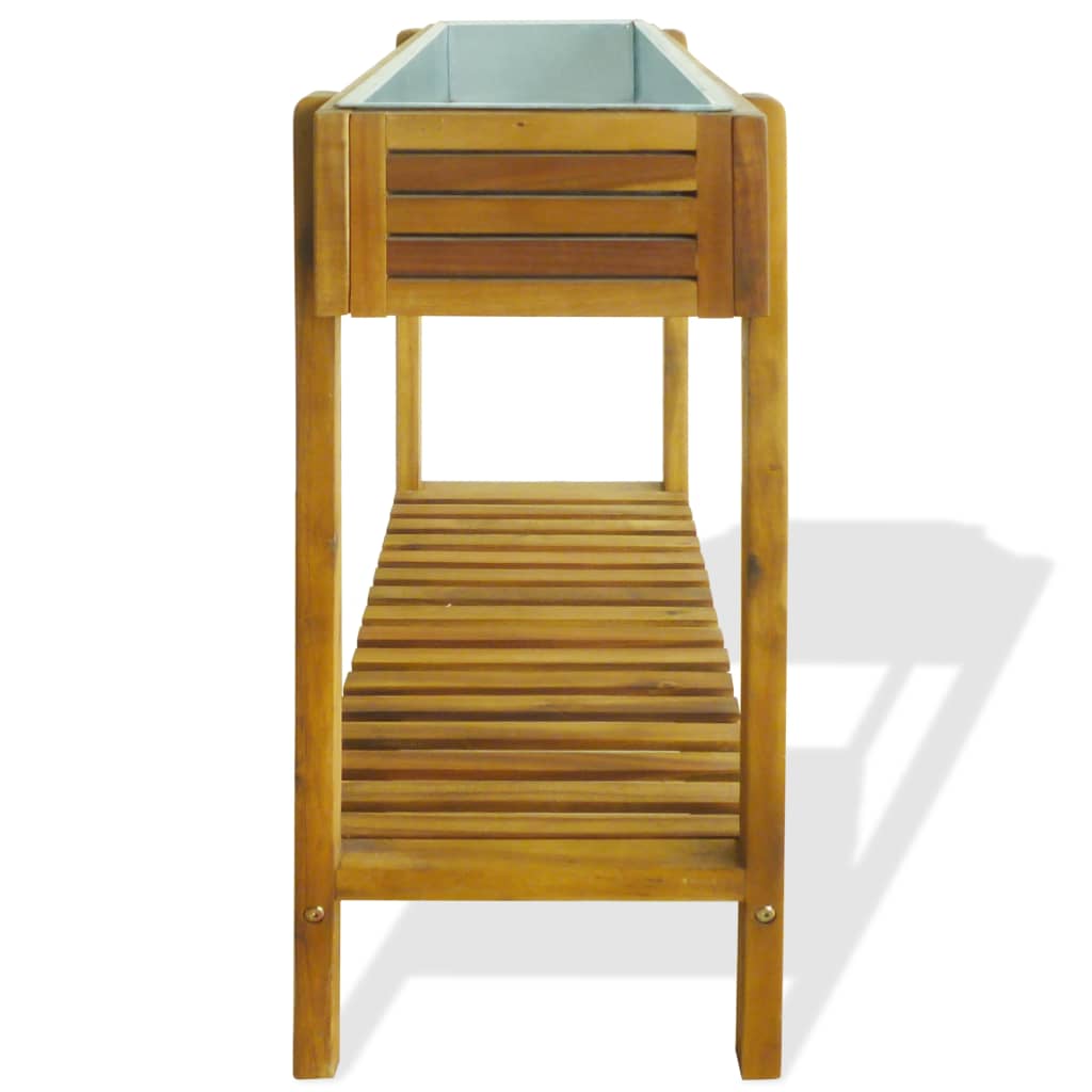 Lit de jardin surélevé en bois d'acacia massif et zinc