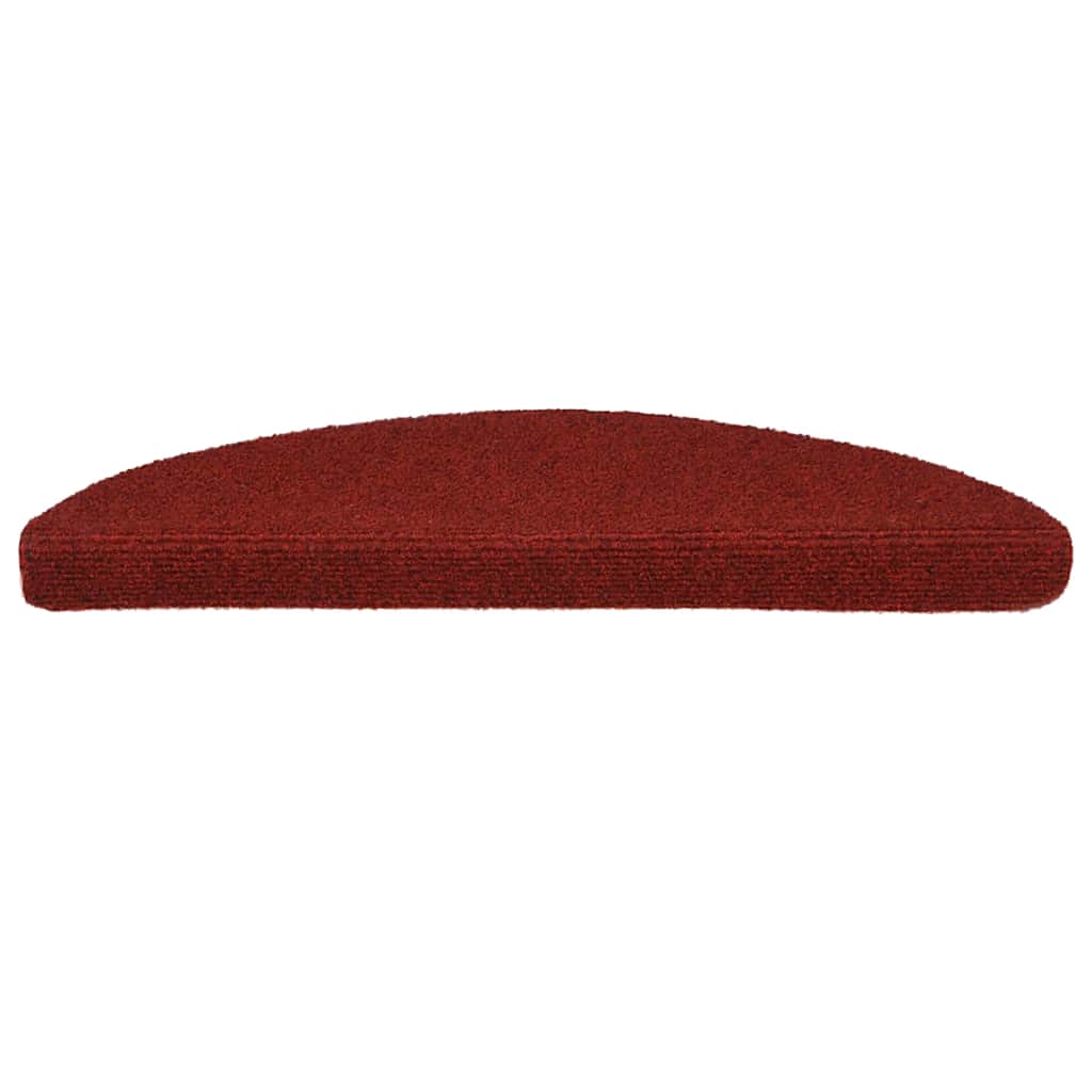15 pcs. Self-adhesive stair mats needle felt 56x17x3cm red