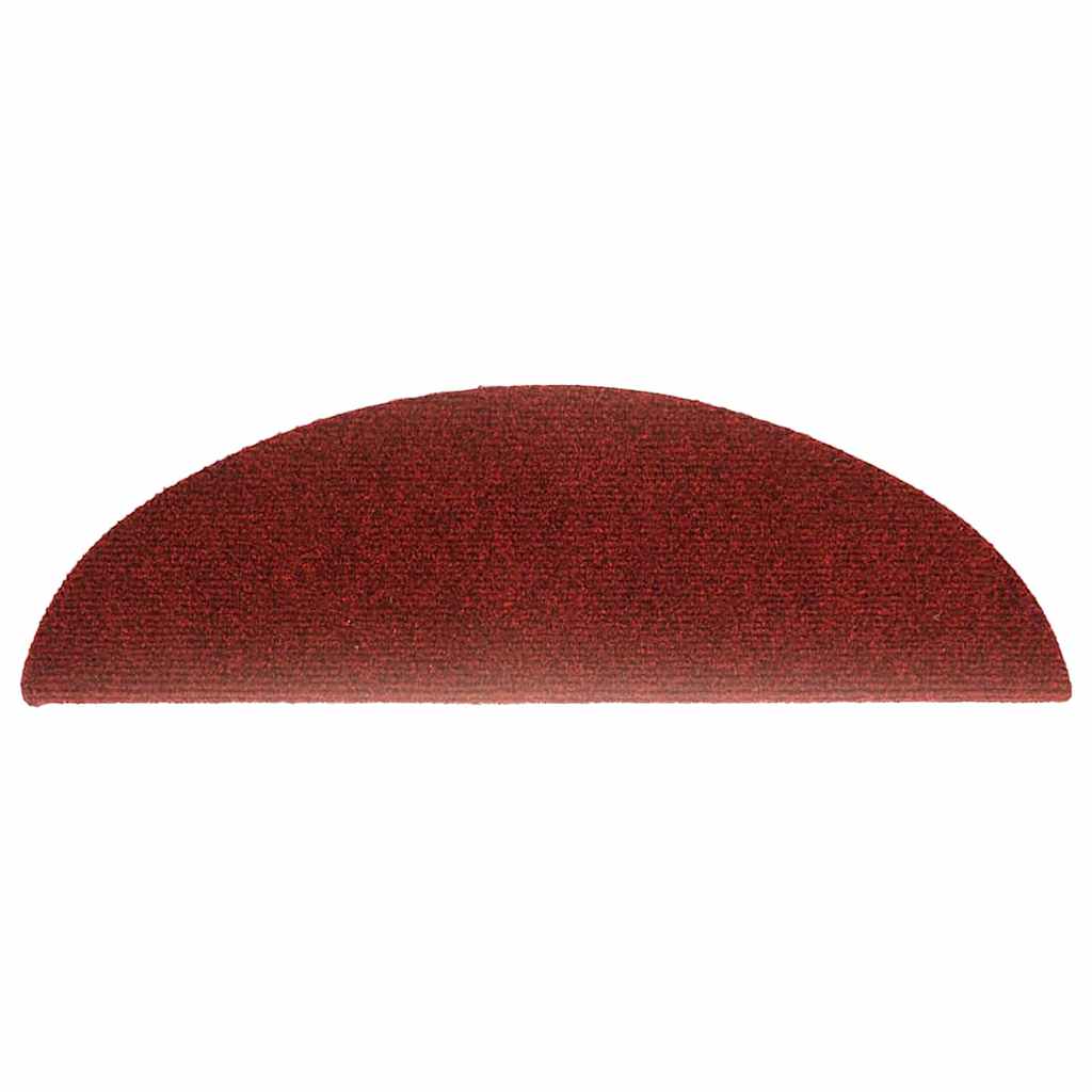 15 pcs. Self-adhesive stair mats needle felt 56x17x3cm red