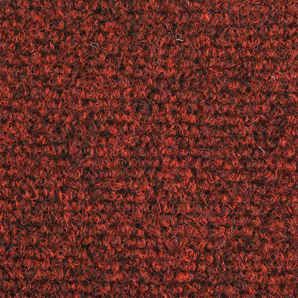 15 pcs. Self-adhesive stair mats needle felt 56x17x3cm red