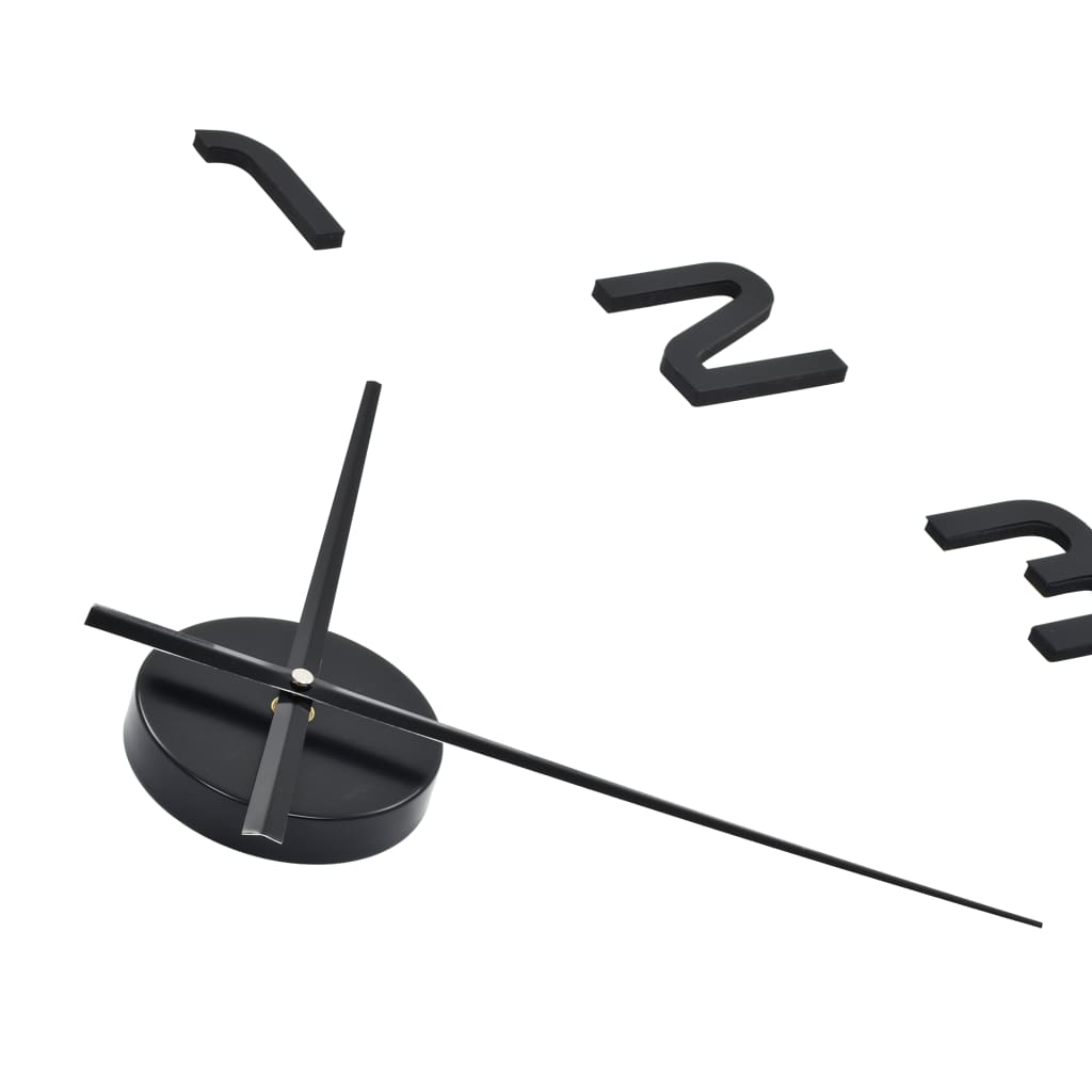 3D wall clock modern design 100 cm XXL black