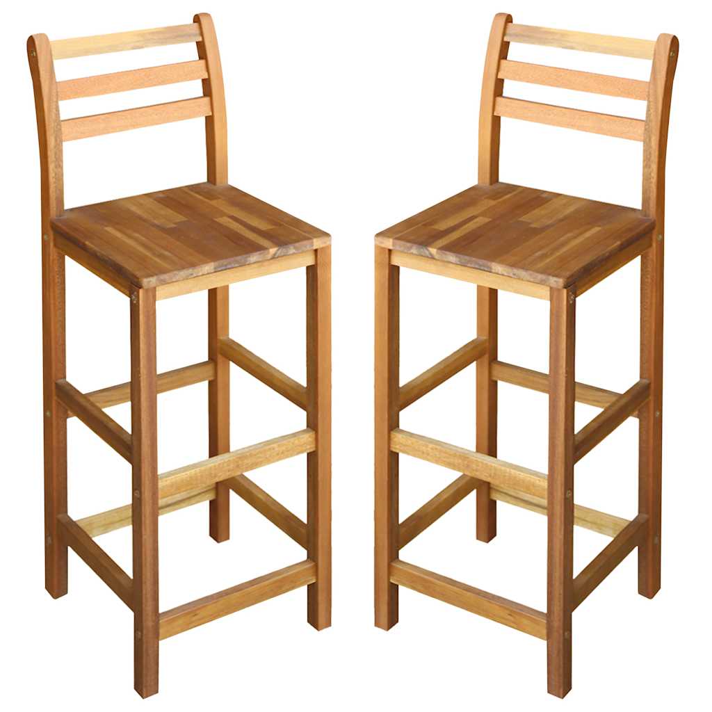 Bar stools 2 pcs. Solid acacia wood