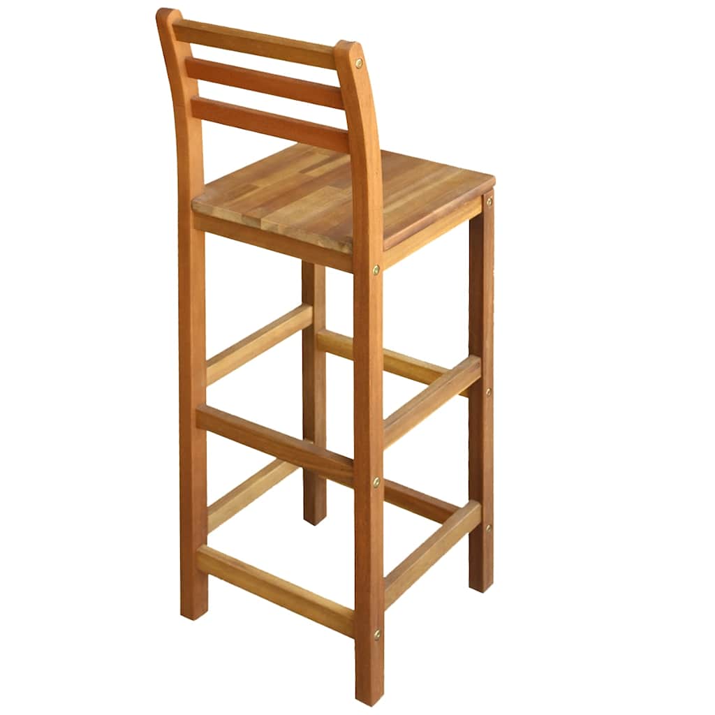 Bar stools 2 pcs. Solid acacia wood