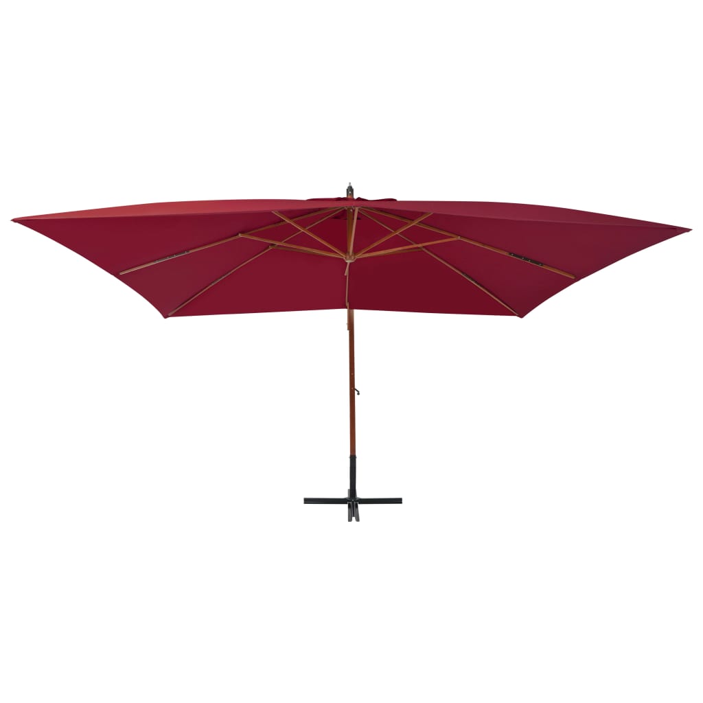 Traffic light shade with wooden pole 400x300 cm Bordeaux red