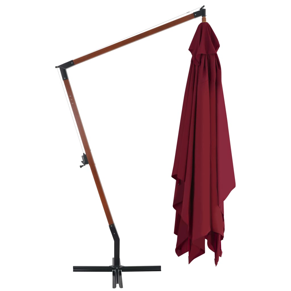 Traffic light shade with wooden pole 400x300 cm Bordeaux red
