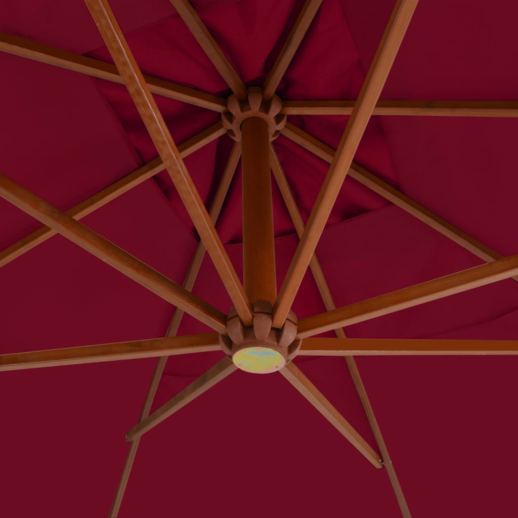 Traffic light shade with wooden pole 400x300 cm Bordeaux red