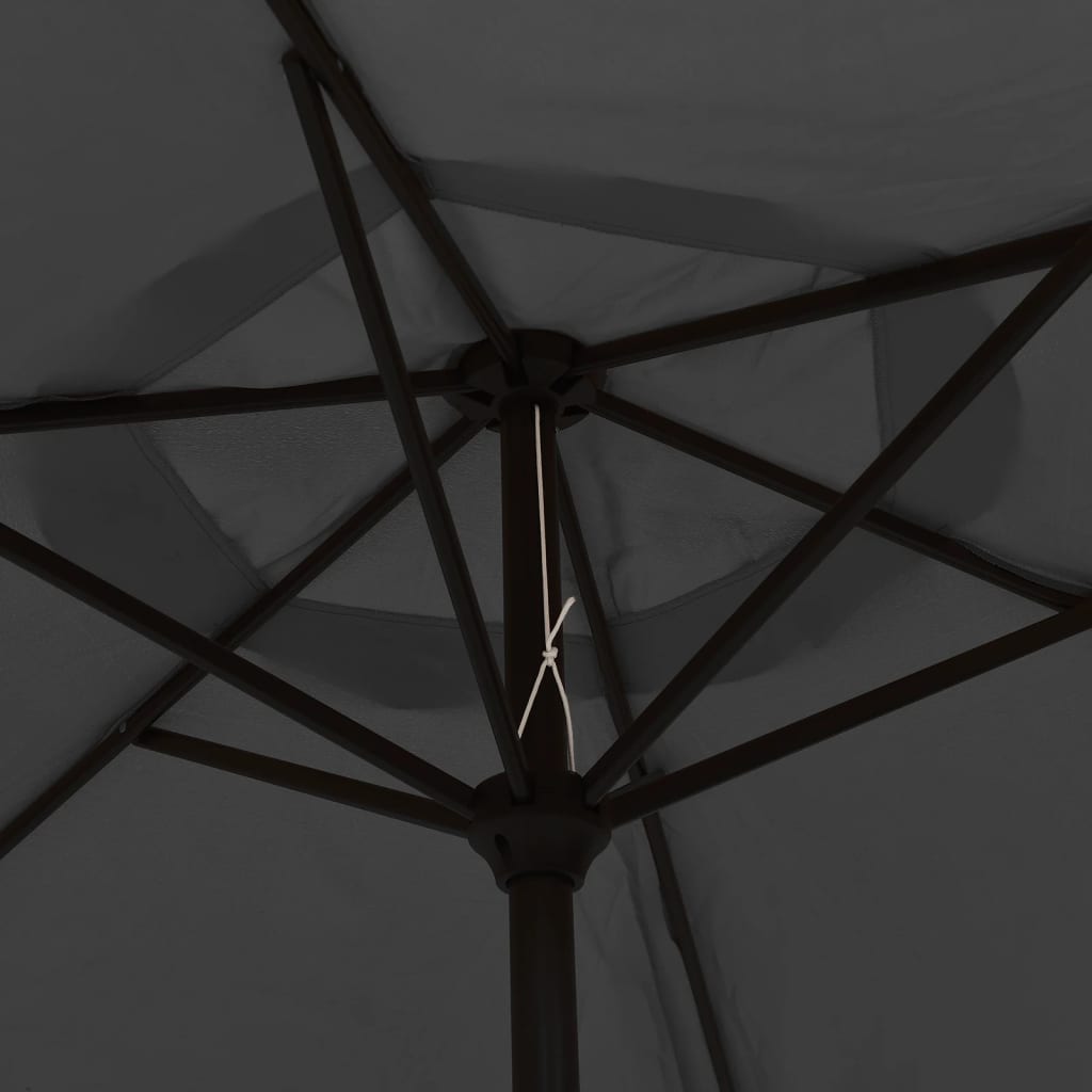 Parasol with LED lights and steel pole 300 cm anthracite