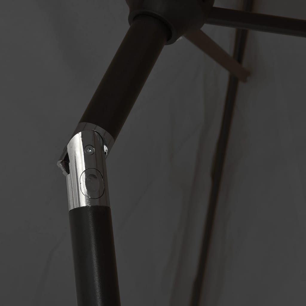 Parasol with LED lights and steel pole 300 cm anthracite