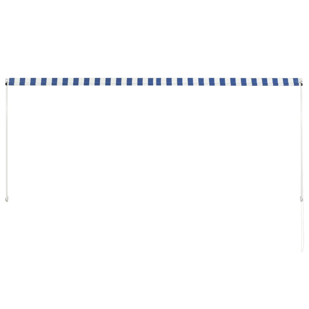 Einziehbare Markise 300×150 cm Blau und Weiß