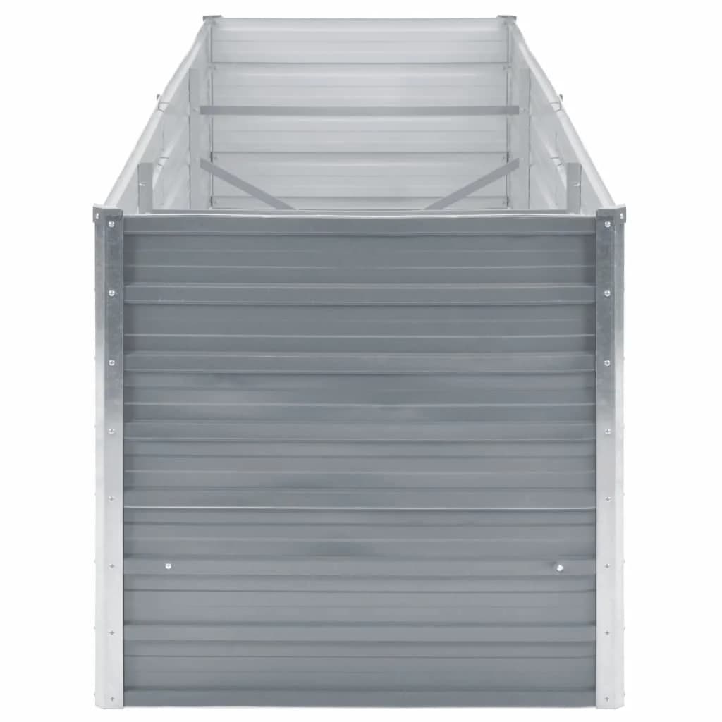 Garten-Hochbeet Verzinkter Stahl 240x80x77 cm Grau