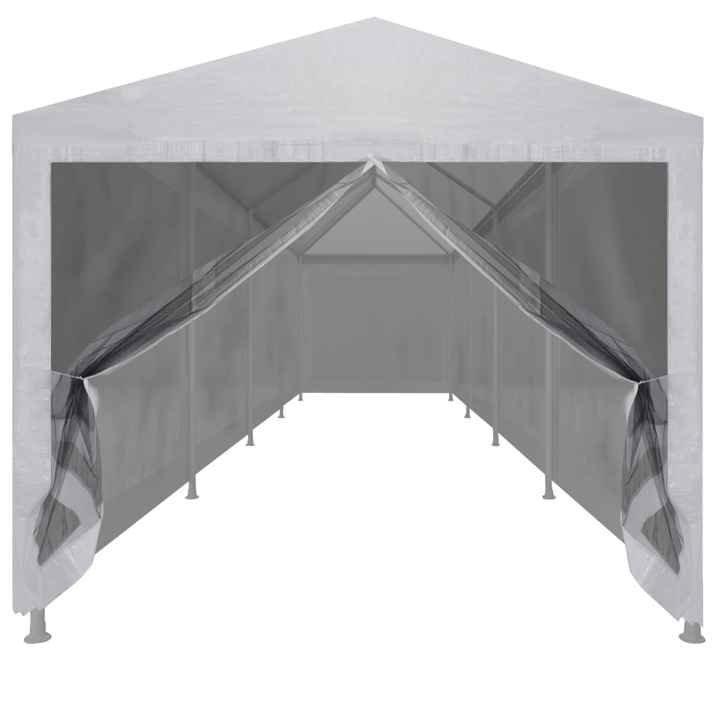 Partyzelt mit 10 Mesh-Seitenwänden 12 x 3 m