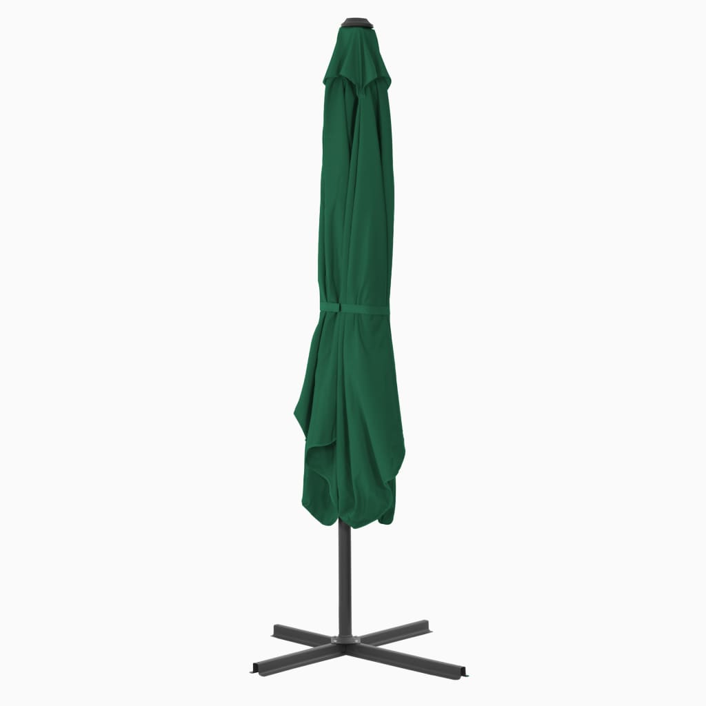 Parasol with steel pole 250×250 cm green