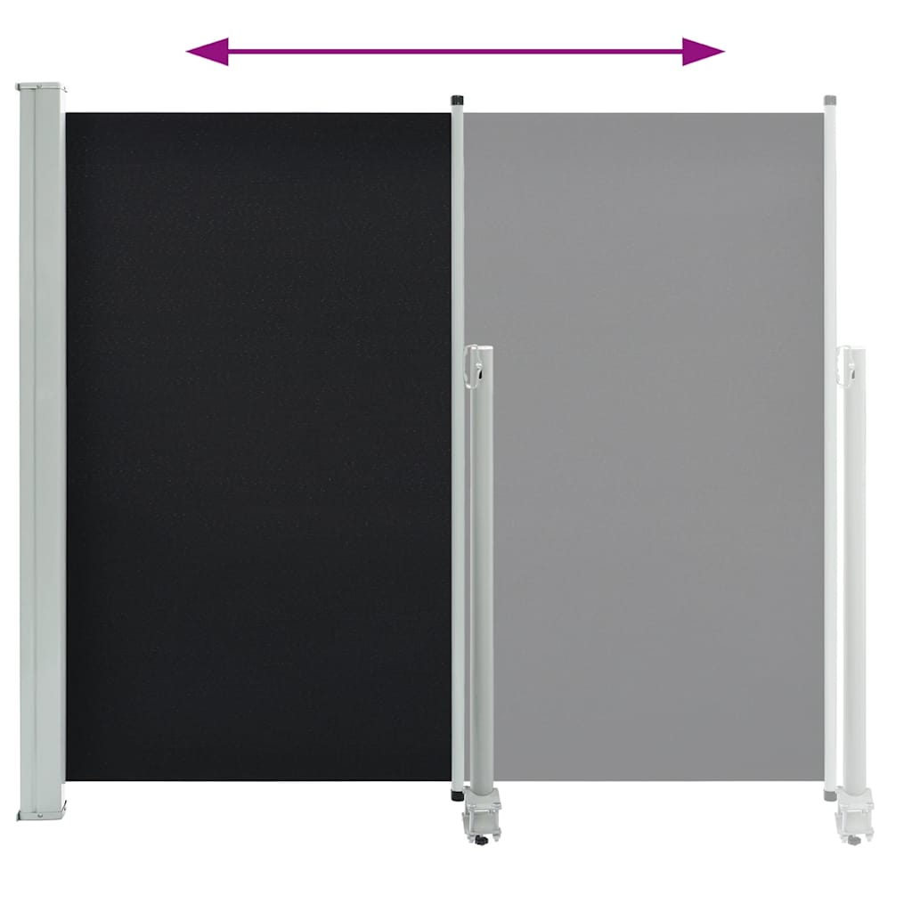 Auvent latéral extensible 140x300 cm noir