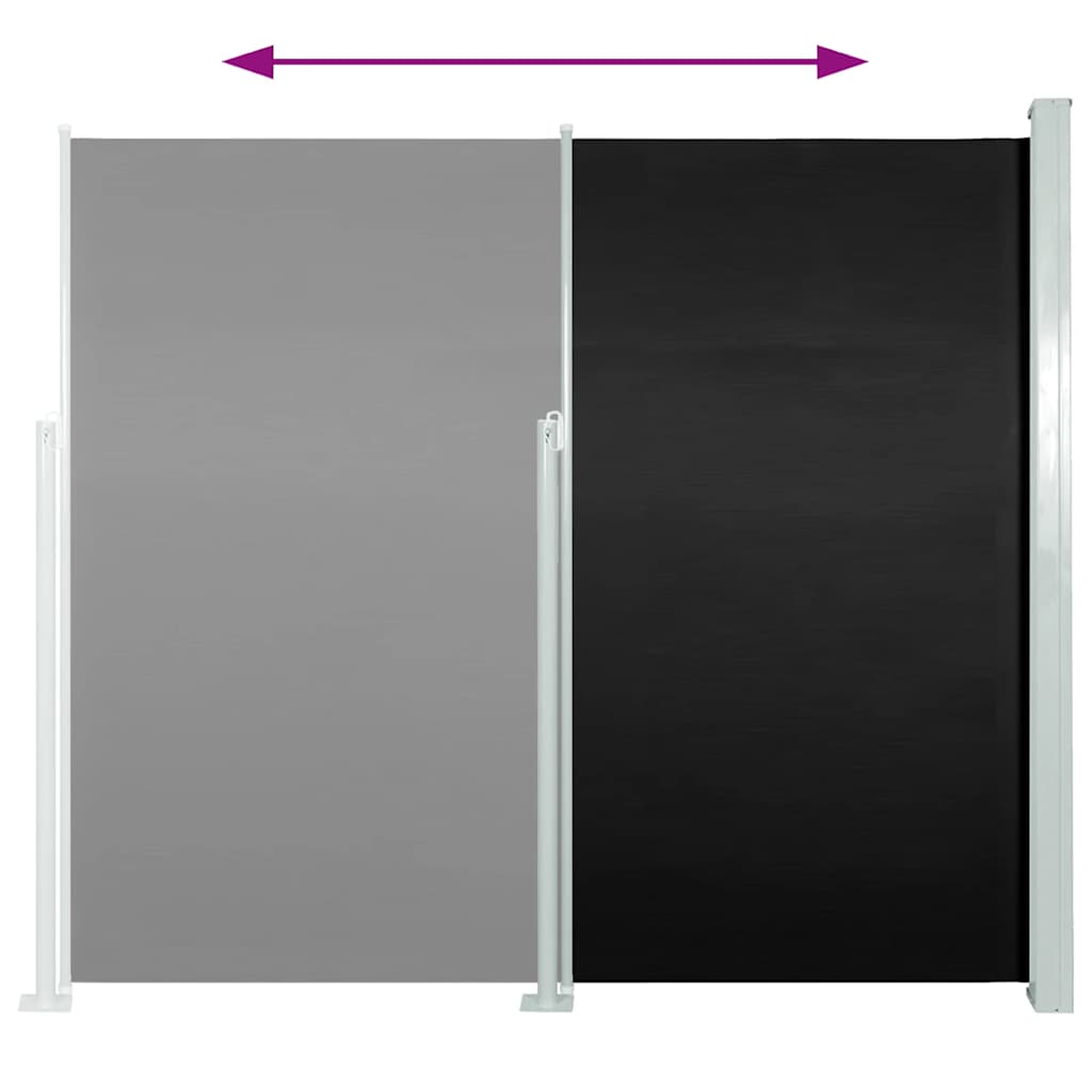 Auvent latéral extensible 140x300 cm noir