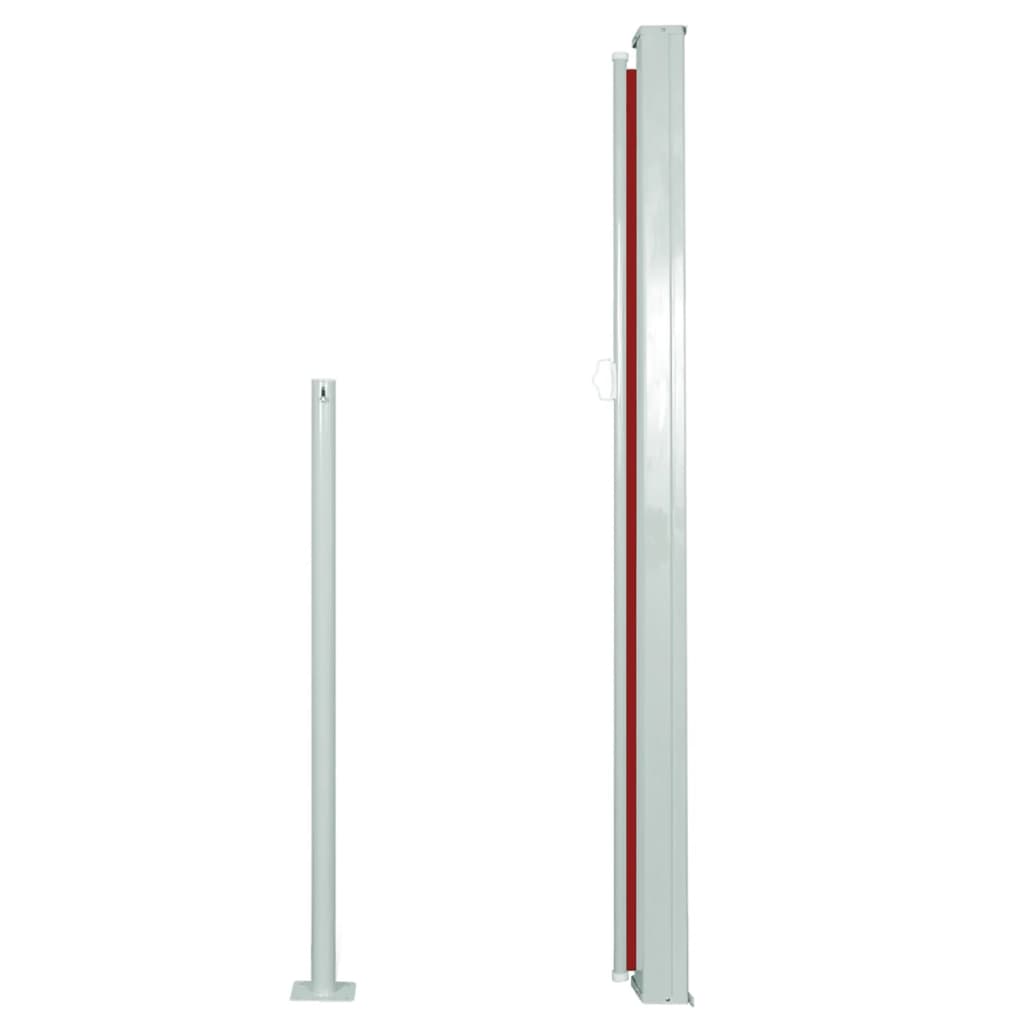 Extendable side awning 140x300 cm red