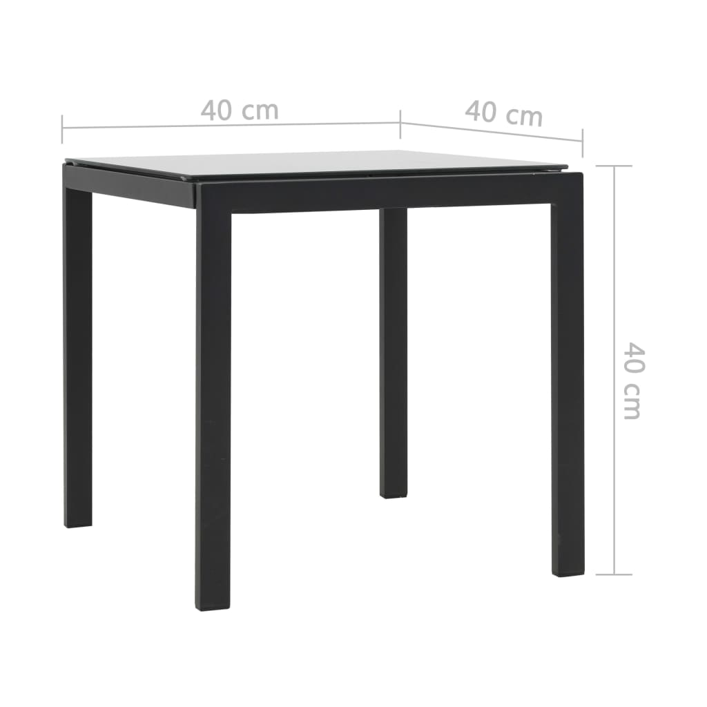 Sun loungers 2 pcs with table poly rattan and textilene black