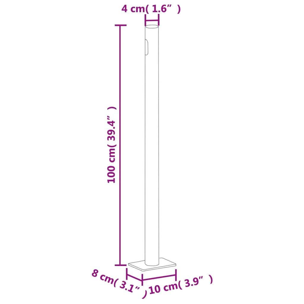 Extendable side awning 160x500 cm red