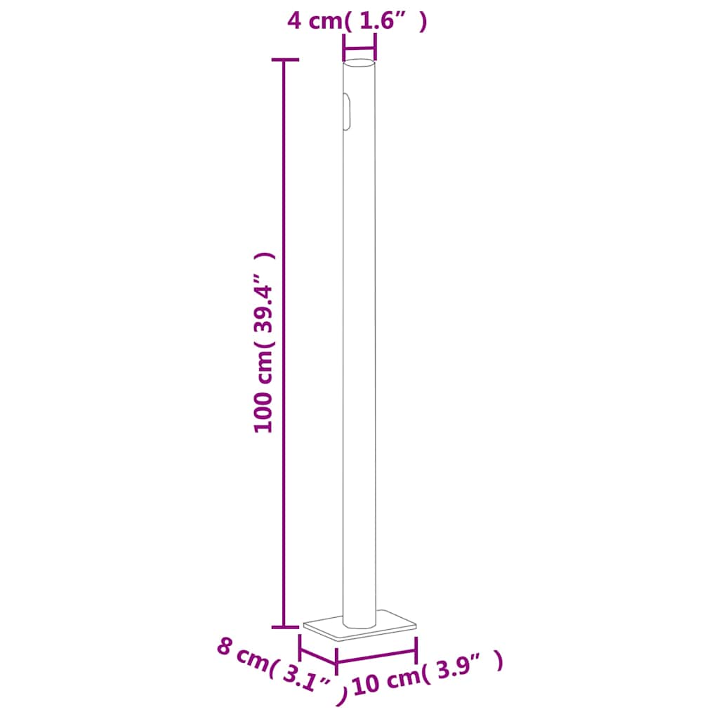 Auvent latéral extensible 160x500 cm rouge