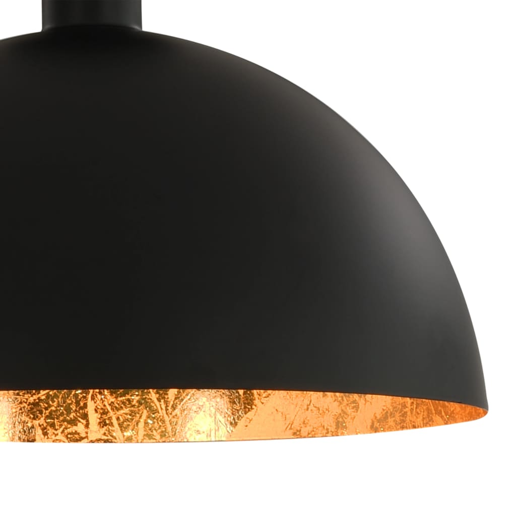 Ceiling lights 2 pcs. Black and gold hemispherical E27