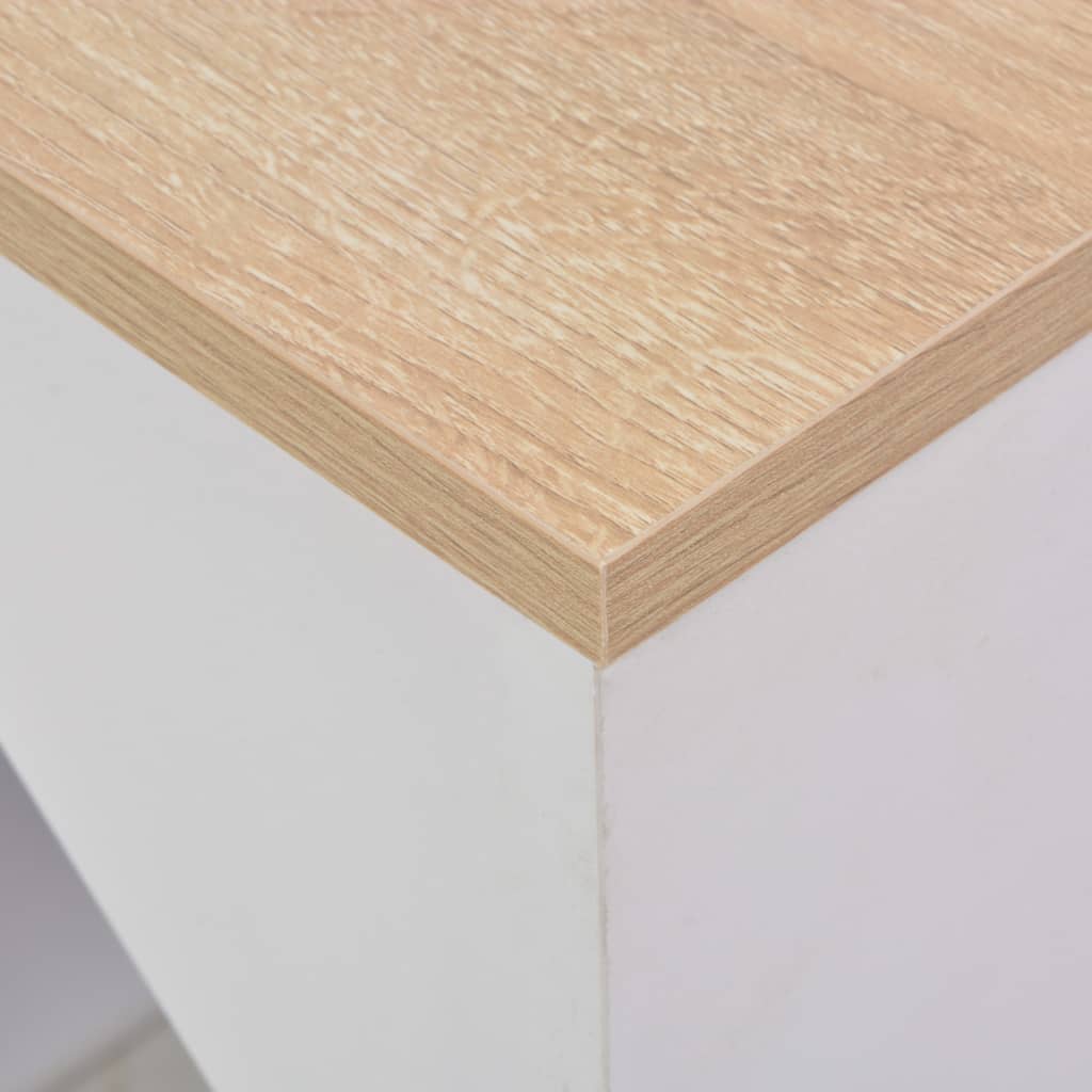 Bar table with cabinet white 115x59x200 cm