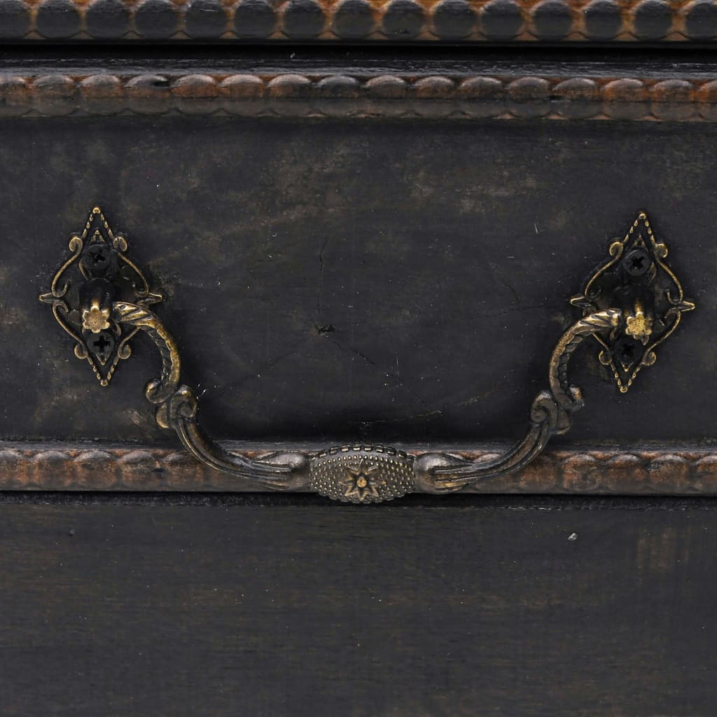 Treasure Chest Wood Large Black
