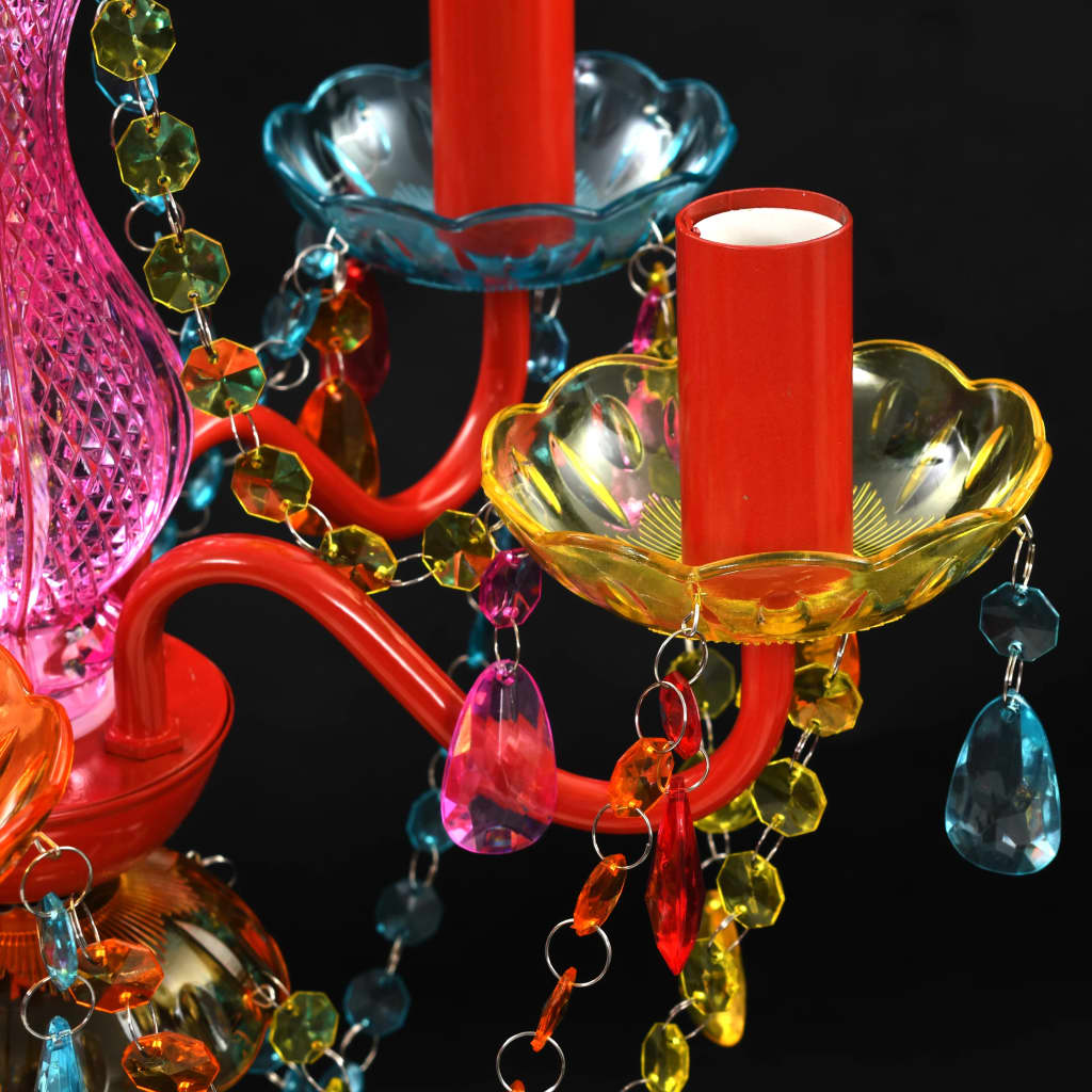 Chandelier 5 bulbs multicolored