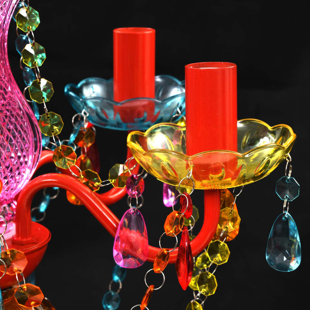 Chandelier 5 bulbs multicolored