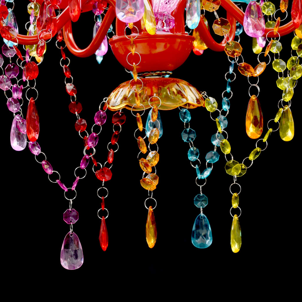 Chandelier 5 bulbs multicolored