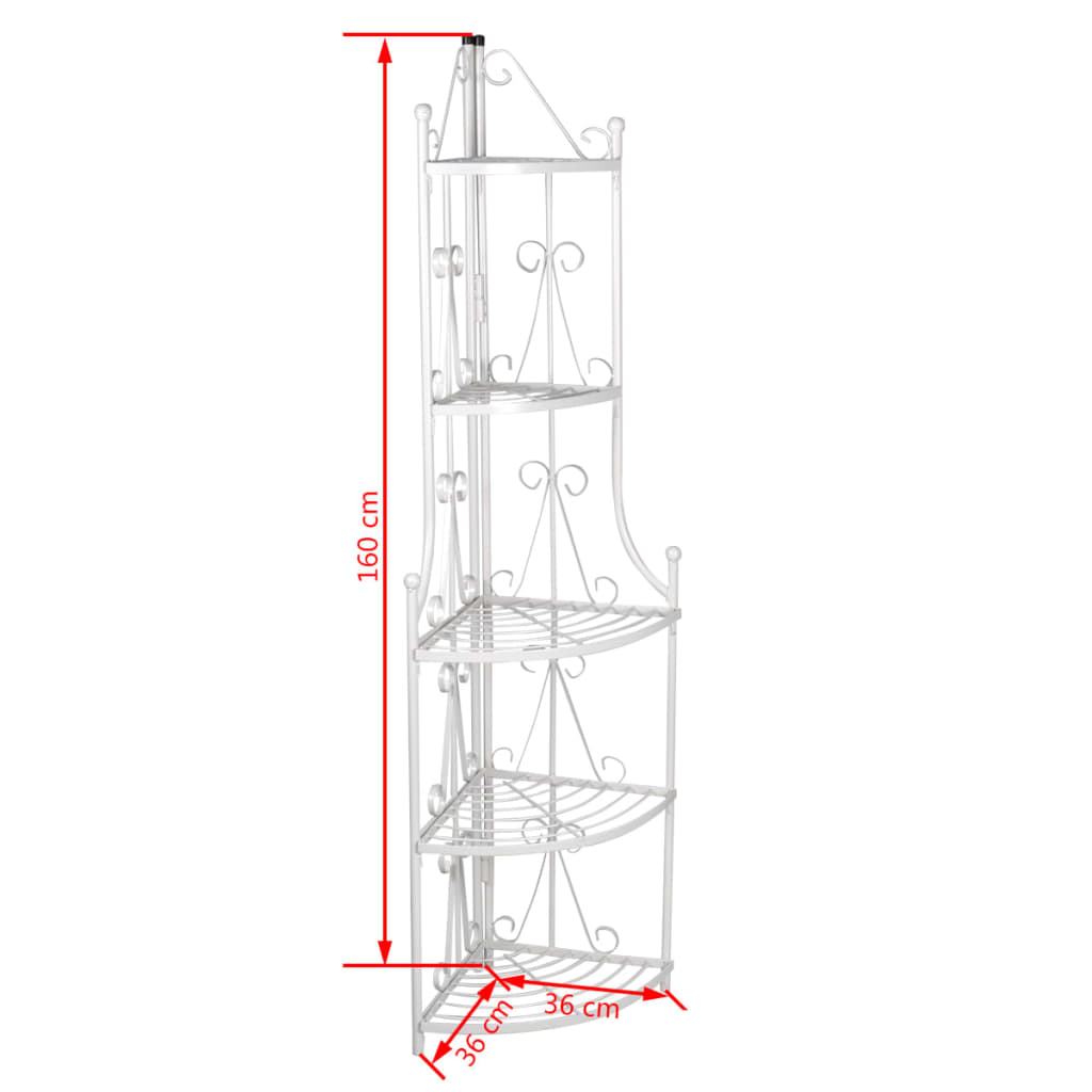 Plant stairs flower shelf standing shelf corner shelf flower stairs steel white