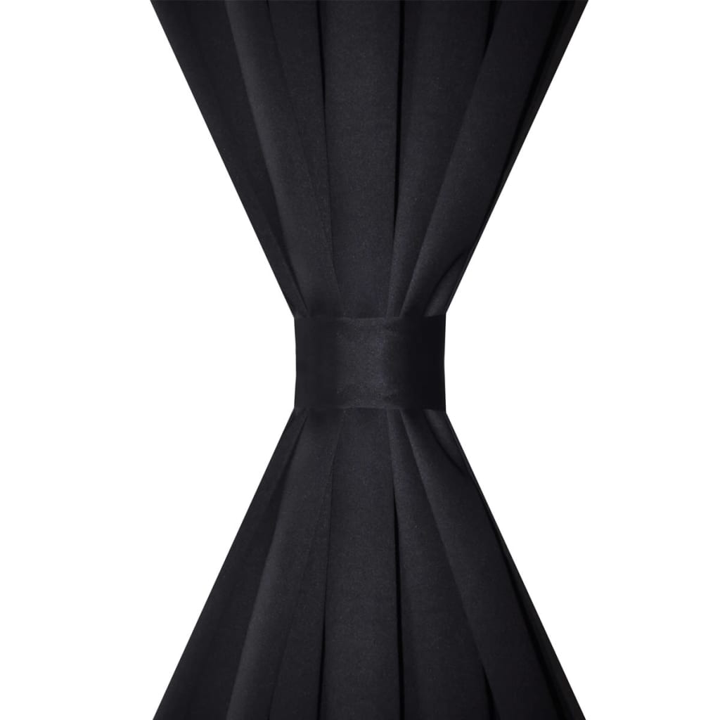 Verdunkelungs-Vorhänge mit Schlaufen 135 x 245 cm Schwarz blackout