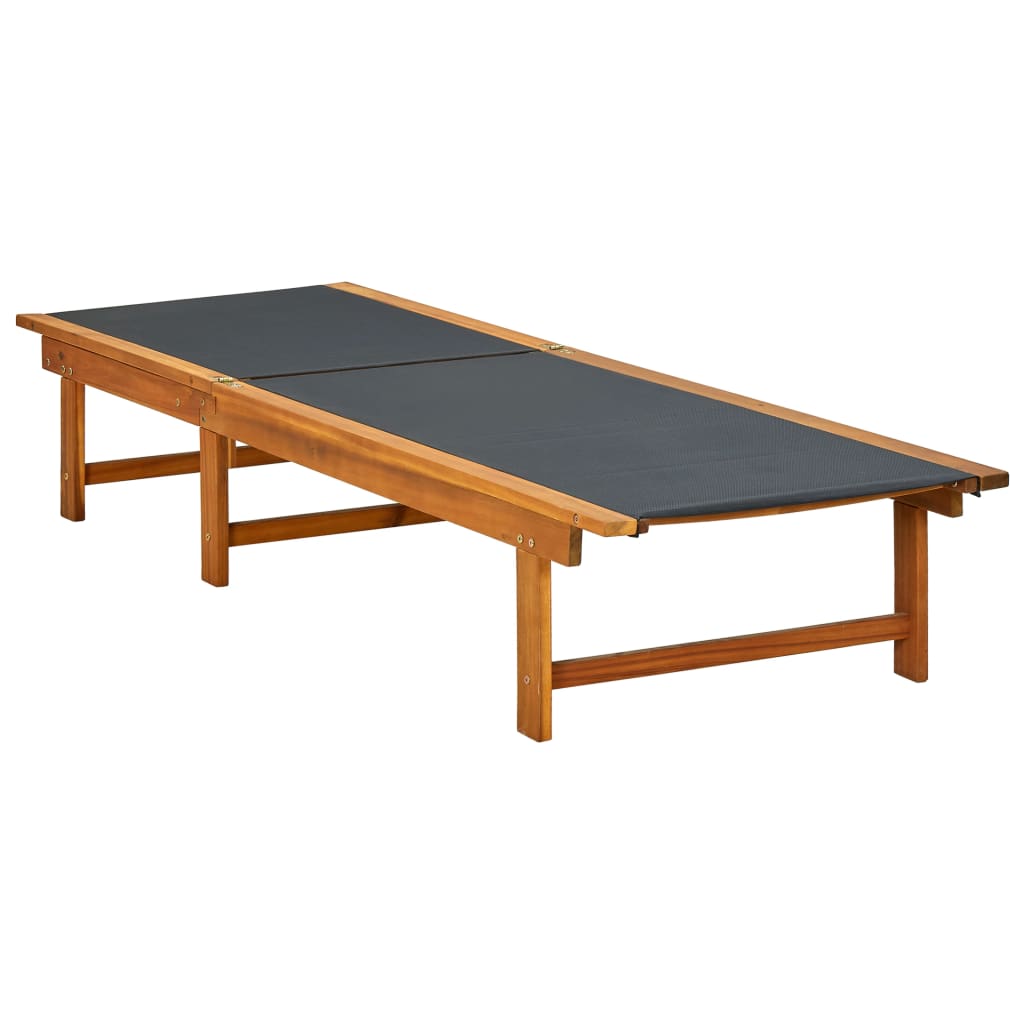 Sun lounger solid wood acacia and textilene